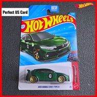 Hot Wheels Honda Civic Type R FK8 US Card Hotwheels JDM Fk8 Civic Type R Dark Green Hot Wheels Honda