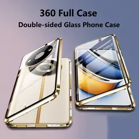 360° Double Sided Glass Magnetic Phone Case For Realme 11 Pro Plus Metal Lens Protector For OPPO Rea