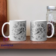 Black Dinosaur Fossil Art Coffee