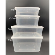 LAVA SQ5 SQ7 SQ1500 Square Disposable Plastic Microwave Food Container With Lid / Kotak Bekas Kek Pe