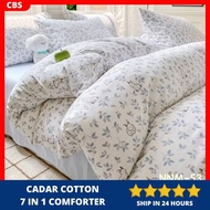 Cadar Cotton 7 in 1 With Comforter Soft Fabric Kain Lembut Selesa Size Queen King