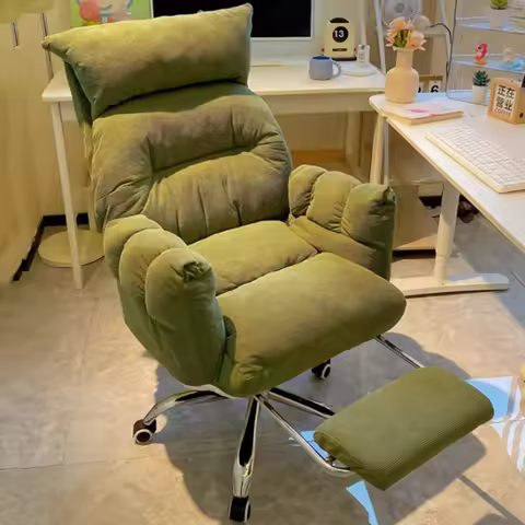 Modern Velour Office Chairs Footrest Adjustable Arm Gaming Recliner Office Chairs Ergonomic Comfy Ca