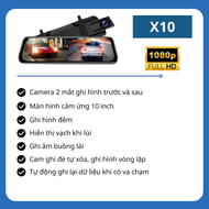 Camera hành trình ô tô X10/X10 Plus XETABON 2K dạng gương chiếu hậu quay đêm rõ nét kết nối điện tho