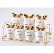 ISLAN 7-in-1 Luxury Ceramic Spice Set Sultan Ceramic Spice Container/