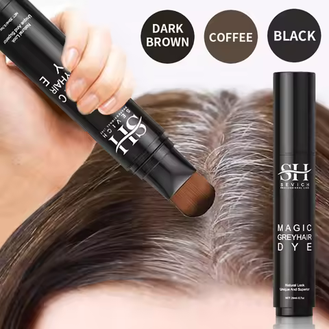 Disposable Hair Color Stick Quick Gray Coverage Root Hair Dye Instant Gray Root Coverage Hair Dying 