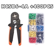 HSC8 6-4A Self-Adjustable Ratchet Ferrule Crimping Tool Kit, 23–7AWG (0.25–10mm²) with Ferrule Sleev