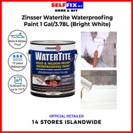 Zinsser Watertite Mold &amp; Mildew-Proof Waterproof Paint 1 Gallon (Bright White) - For Interior/Exterior Concrete/Masonry