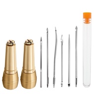 Copper Handle Awl Sewing Set Leather Canvas Shoes Repair Tool Handmade Stitching Leather Craft Sewin