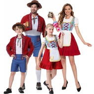 2Pcs/4Pcs Adult Kids Boys Girls German Bavarian Oktoberfest Costume Set Fancy Parent-child Dress Out