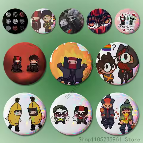 21 P-PilotS T-TOP Chibi Pin Tinplate Round Brooch Cosplay Nijigen Otaku Culture Badges 58mm 44mm 32m