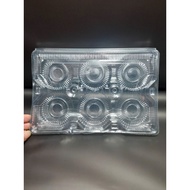 Plastic Egg Tart Box 6 Compartments FJ360 | Carton of 50 Boxes | Transparent Cake Box