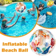 Children's Colorful Inflatable Beach Ball Swimming Pool Ball Ball Inflatable Transparent B8o3