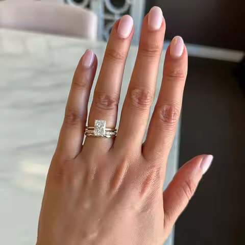 IGI Lab Growing Diamond Ring Radiant D Color 1 2 3 5Ct Solid 14K Yellow Gold Ring Diamond wedding ri