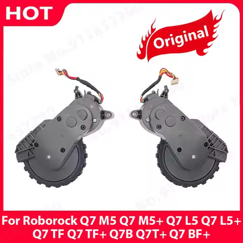 Left and Right Wheels Black For Roborock Q7 M5 Q7 M5+ Q7 L5 Q7 L5+ Q7 TF Q7 TF+ Q7B Q7T+ Q7 BF+ Vacu