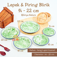 GRIYA NATURE [COD] Lepek Blirik dan Piring Blirik | Pisin | Piring Enamel Tebal | Piring Makan Jadul