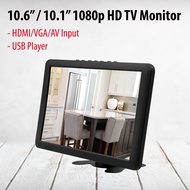 10.6” /10.1" Portable HD Color TV Monitor / Mini TV with HDMI/VGA/AV Input/Speaker- Best For CCTV, C