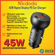[1YrWarranty] MCDODO PD+SCP 45W Car Charger with Digital Display