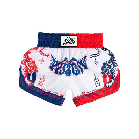 Fight House Tiger Printed Muay Thai Shorts, Fighting Gym Boxing Training Shorts, Boxing Shorts