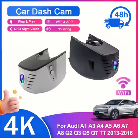 4K Dash Cam Front and Rear WiFi Car Dual Dashcam APP Control Plug Play For Audi A1 A3 A4 A5 A6 A7 A8