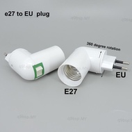 EU US Plug To E27 Screw adjustable Lamp Base light power Socket Converter Bulb Rotation Holder On/Of