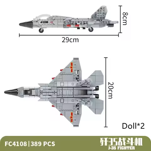 City H20 Military Fighter Building Blocks WW2 J20 Bomber Creative Plane Model Small Particle Assembl