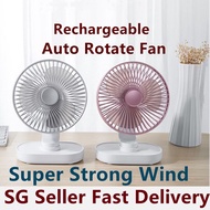 Wireless Auto Rotatable Table Fan Rechargeable Desk Mini Fan Laptop Cooler Cooling Portable USB Fan 