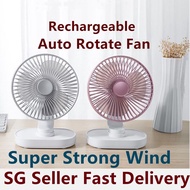 Wireless Auto Rotatable Table Fan Rechargeable Desk Mini Fan Laptop Cooler Cooling Portable USB Fan for Office Home Dorm