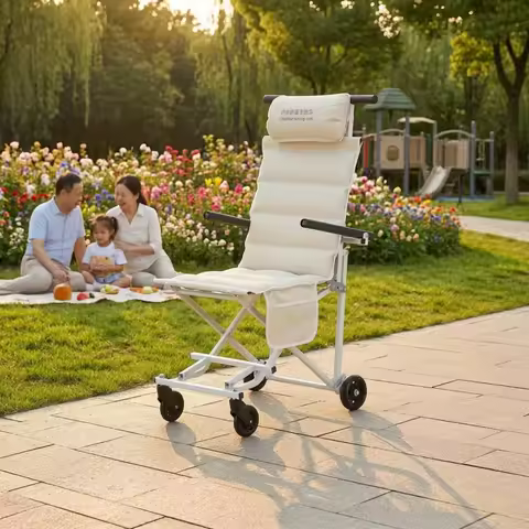 Foldable Push Wagon Chair Padded Folding Chair Wagon Outdoor Gear Metal Frame Effortless Wheels