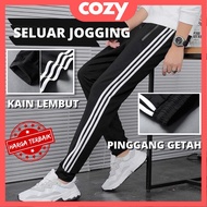 Seluar Sukan Lelaki Saiz Besar Seluar Jogger Lelaki 3 Line Seluar Bola 3 Line Trek Suit Lelaki Perem