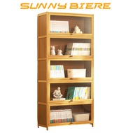 SUNNY BIERE Kitchen Cabinet Bamboo Bookshelf Cabinet Acrylic