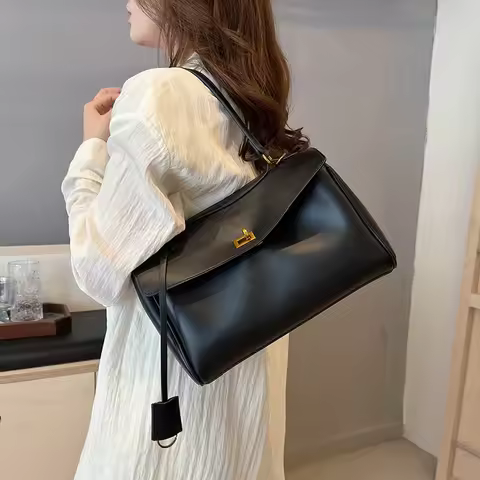 2026 Luxury Branded Soft PU Leather Shoulder Bag for Women Large Capacity Shopper Tote Designer Hand