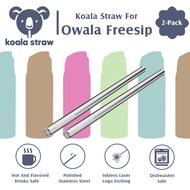 100% Original Koala Straw /Stainless Steel Straws For Owala Freesip/2-Pack