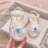 TONAL รองเท้าเด็กผญ สาวรองเท้าแตะเด็กฤดูร้อนนุ่มแต่เพียงผู้เดียวโบว์เพิร์ลเจ้าหญิงรองเท้าสาวน้อยเปิด