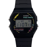 CASIO mens watches CLASSIC x PAC-MAN digital watch rubber BLK F-91W Direct from Japan Secondhand