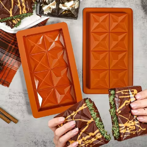 Chocolate Bar Mold - Non-Stick Chocolate Molds, Food Grade Silicone Deep Chocolate Bar Mold for Duba