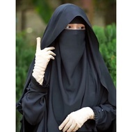 Instant jumbo khimar, bandana veil, instant butterfly niqab hijab, 1 set, wolfis bandana veil, elast