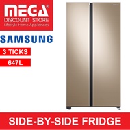 SAMSUNG RS62R5006F8/SS 647L SPACEMAX SIDE-BY-SIDE FRIDGE (3 TICKS) + FREE $50 VOUCHER BY SAMSUNG