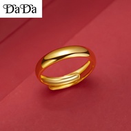 Original 916 gold ring men and women glossy ring European and American fashion lovers halo ring couple