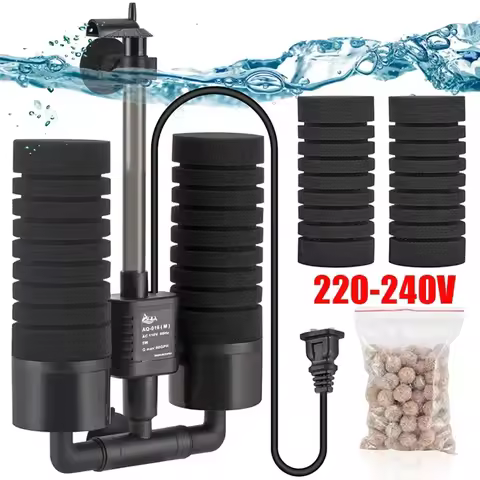 AC220V 50Hz 3-IN-1 Electric Power Filter Sponge Silence Submersible Fish Tank Filter Bio Media Balls