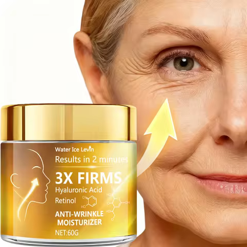 3X Anti-Wrinkle Face Cream with Hyaluronic Acid & Retinol for Visible Firming in 2 Minutes.