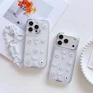 Phone Case Epoxy Pearl Small Flower IP17 Pro Max Phone Case For IP16 Pro Transparent 14/15