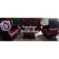 Sofa Jaguar motif Matahari kepang sandaran super jumbo (BISA COD )