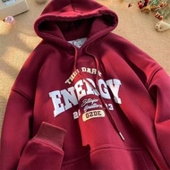 【M-8XL Hoodies】Men Oversized Hoodie Loose American style simple letters Print Couple Hoodies