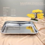Thick stainless steel tray 40x30x4.8cm strong food tray baking tray