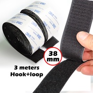 38mm Width Heavy Duty Velcro Tape Strong Self Adhesive Velcro Hook and Loop Tape Fastener Sticky Home DIY 3Meters/Roll