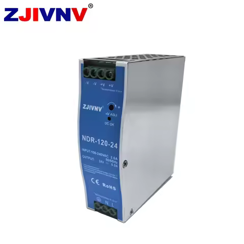 ZJIVNV 120W Single Output Industrial DIN Rail Power Supply 12V 10A 24V 5A 48V 2.5A AC-DC 90-264VAC N