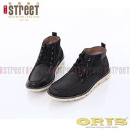 【街頭巷口 Street】ORIS 男款 時尚 紳士 雙材質 波浪設計大底 休閒 皮鞋  SB16997A01 黑色