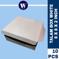 [10PCS] TALAM BOX WHITE 8X8X2 INCH / KOTAK TALAM BROWNIES PIZZA 8 INCI
