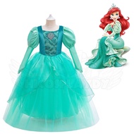 hiCosplaydy Mermaid Princess Ariel Dress Kids Cosplay Costume