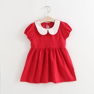 เดรสเด็กคอบัว สีพื้น มินิเดรส  PETERPAN COLLAR DRESS    BY muisungshop